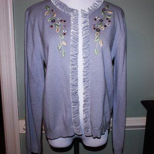 Gorgeous Lavender/Blue Angora/Velvet Cardigan